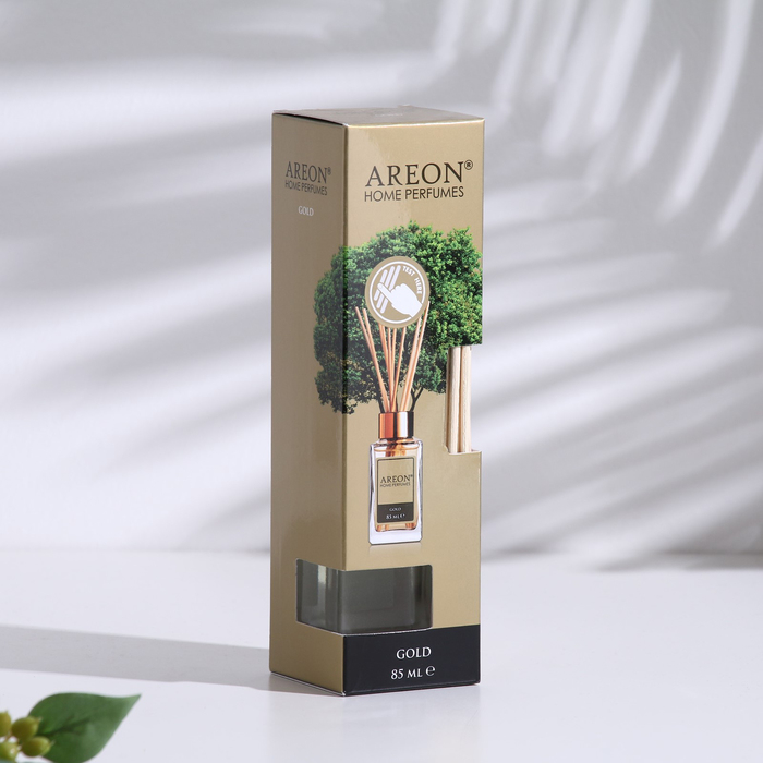Диффузор ароматический для дома Areon Sticks LUX Gold, 85 мл, белая лилия и мускус