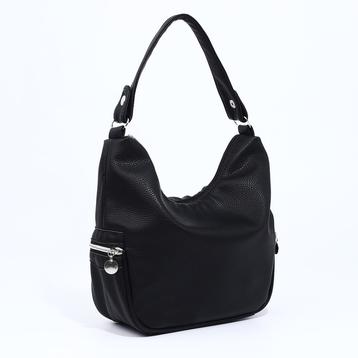 Сумка-мешок на молнии, наружный карман, цвет чёрный Сумка-мешок на молнии, наружный карман, цвет чёрный