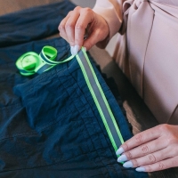 Светоотражающая лента-стропа, 20 мм, 5 &plusmn; 1 м, цвет салатовый