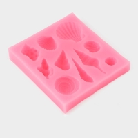 Молд &laquo;Ракушки&raquo;, силикон, 7,7&times;7&times;1,5 см, цвет розовый