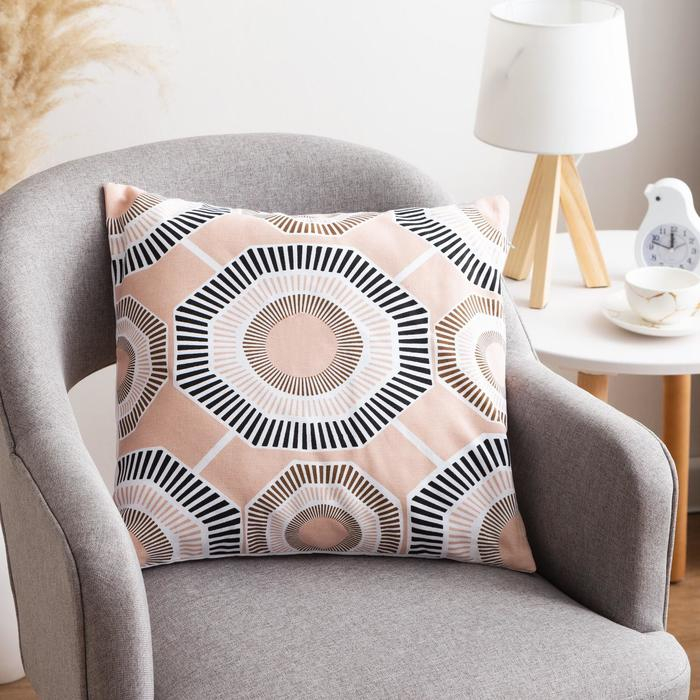 Наволочка декоративная 40х40 см, Circle powdery, 100% хлопок Наволочка декоративная 40х40 см, Circle powdery, 100% хлопок