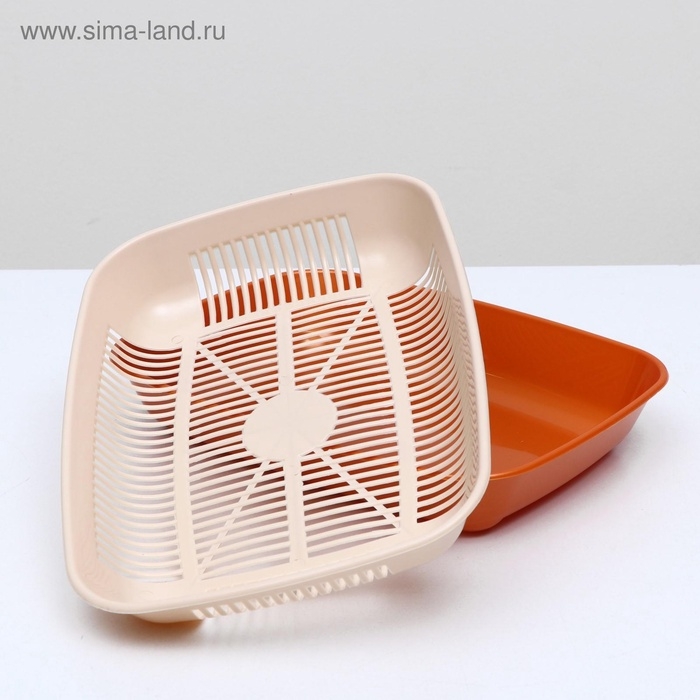 Туалет перламутровый округлый с сеткой 33,5 х 25 х 6 см, золотисто-бежевый Туалет перламутровый округлый с сеткой 33,5 х 25 х 6 см, золотисто-бежевый