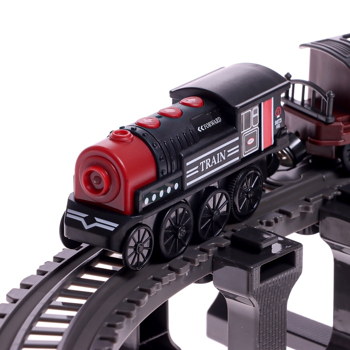 Железная дорога «Ретро», работает от батареек, световые и звуковые эффекты, детская Железная дорога «Ретро», работает от батареек, световые и звуковые эффекты, детская