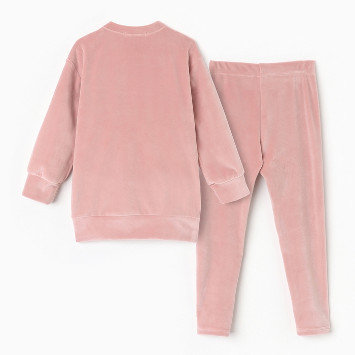 Костюм детский (свитшот, лосины) KAFTAN Plushy р.36 (134-140), розовый