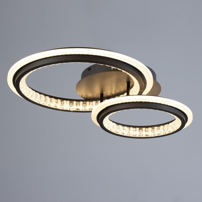 Люстра с ПДУ Люстра с ПДУ "Ленди" 2хLED 3000-6000К 144Вт черный 58х40х13 см BayerLux