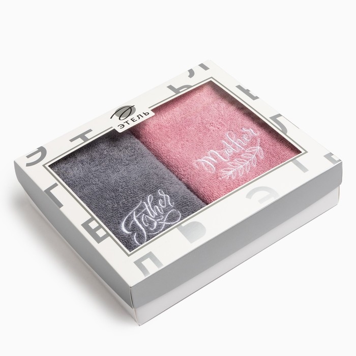 Набор полотенец Этель Father&Mother 35х50 см-2 шт, 100% хлопок, 350 г/м2 Набор полотенец Этель Father&Mother 35х50 см-2 шт, 100% хлопок, 350 г/м2