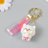 Брелок пластик, резина с карабином, ремешком "Котёнок с мороженым" 3,5х4х4,2 см Брелок пластик, резина с карабином, ремешком "Котёнок с мороженым" 3,5х4х4,2 см