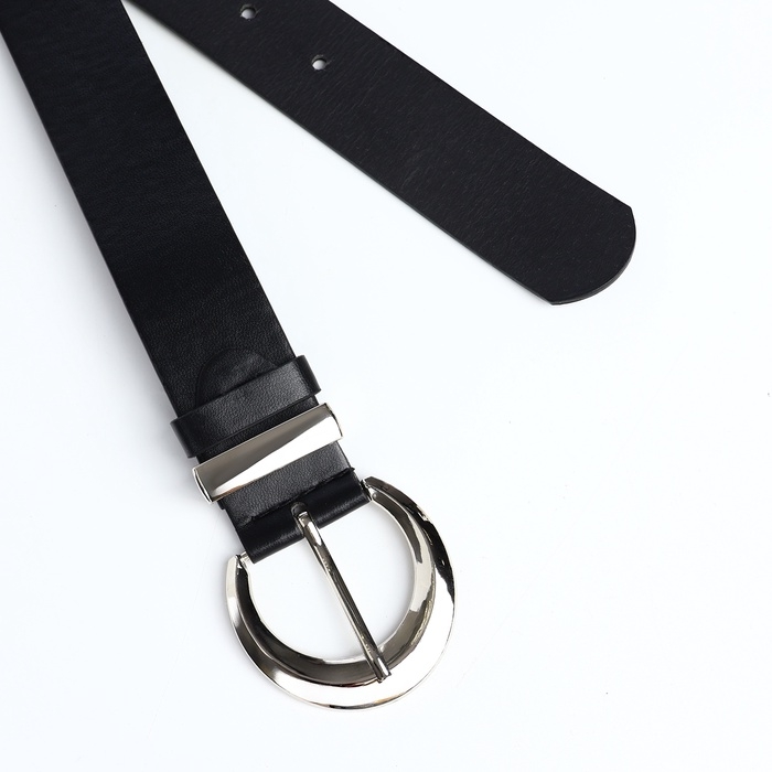 Ремень женский, ширина 3,3 см, пряжка металл, цвет чёрный Ремень женский, ширина 3,3 см, пряжка металл, цвет чёрный