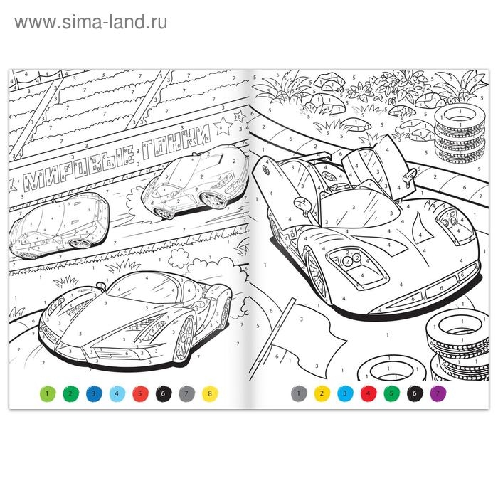 Раскраска по номерам &laquo;Гонка чемпионов&raquo;, 16 стр., формат А4