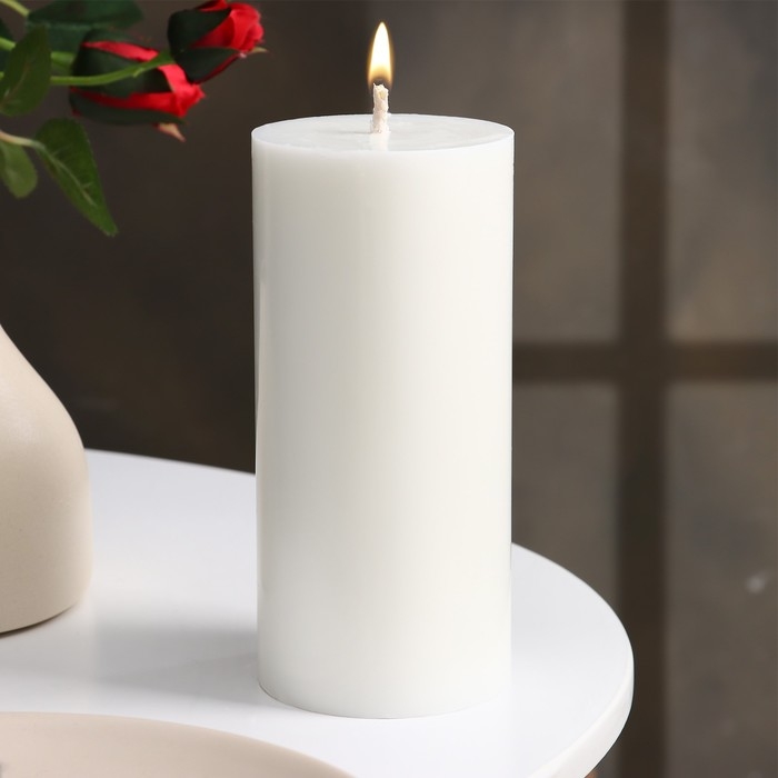 Свеча-цилиндр гладкая, 6х15 см ,белая, 24 ч Свеча-цилиндр гладкая, 6х15 см ,белая, 24 ч