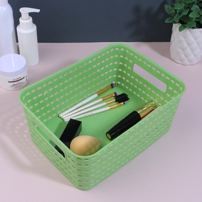 Органайзер для хранения, с ручками, 1 секция, 24,5 &times; 18,5 &times; 10,5 см, цвет МИКС