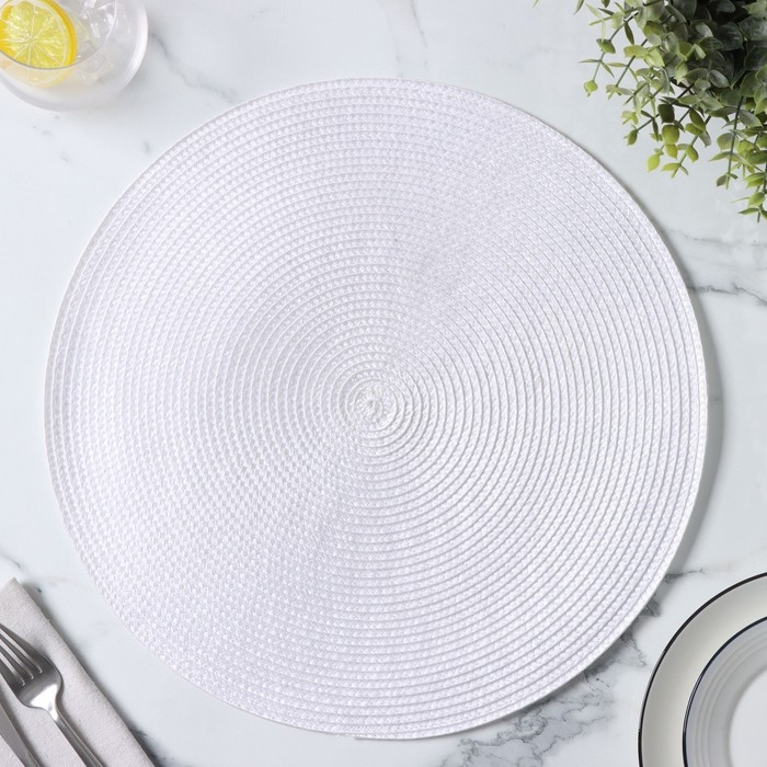Салфетка сервировочная на стол Доляна &laquo;Лофт&raquo;, d=38 см, цвет белый