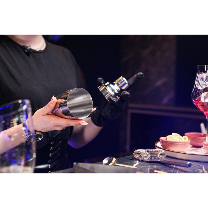 Набор для бара &laquo;Биг Джон&raquo;, 5 предметов: щипцы, стрейнер, ложка, шейкер, джиггер, нержавеющая сталь