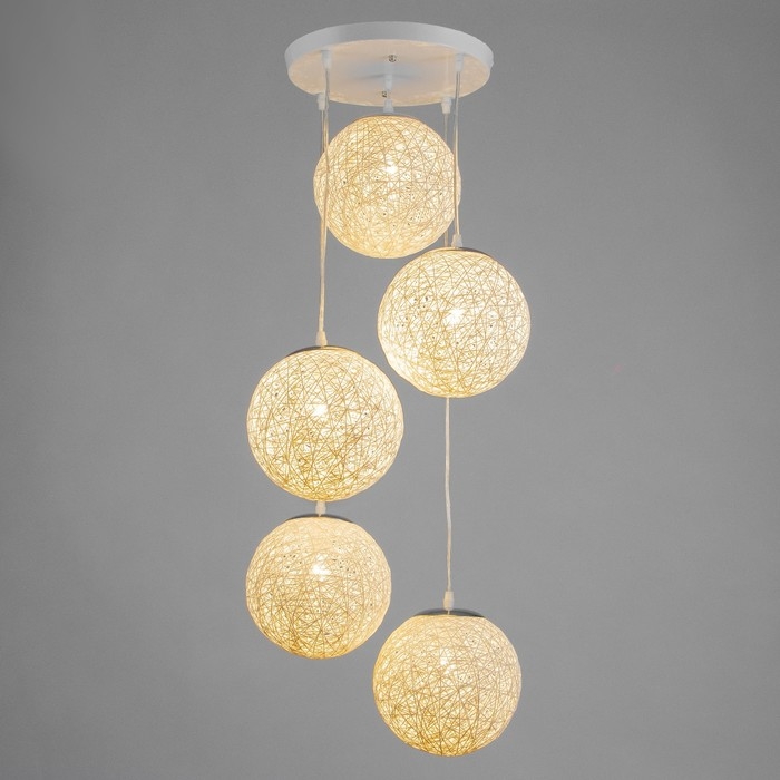 Светильник BayerLux Светильник BayerLux "Ротанг" 5хЕ27 40Вт белый 35х35х35-150см