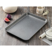 Противень Magistro Gourmet Range, 39,5&times;26,8&times;2,6 см, толщина 0,6 мм, антипригарное покрытие, цвет серый