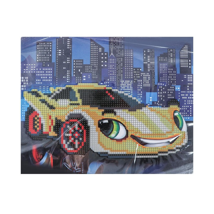 Алмазная мозаика с частичным заполнением для детей &laquo;Жёлтая тачка&raquo;, 20 х 25 см