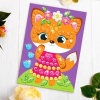 Аппликация стикерами форменными стикерами &laquo;Лисичка&raquo;, набор для творчества, стикерная мозаика