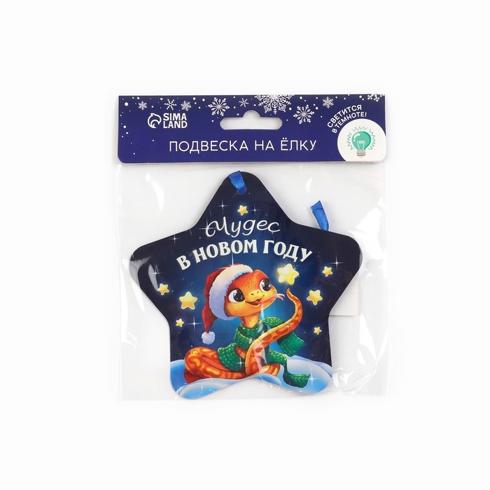 Ёлочная игрушка новогодняя светящаяся «Чудес в новом году», на Новый год, 12 х 12 см Ёлочная игрушка новогодняя светящаяся «Чудес в новом году», на Новый год, 12 х 12 см