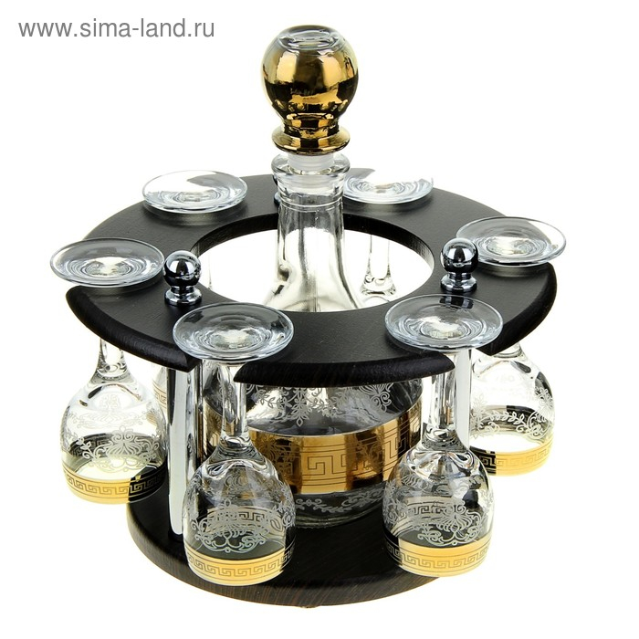 Мини-бар 7 предметов кольцо, гравировка  500/50 мл