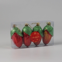 Украшение ёлочное "Кукуруза колор" (набор 4 шт) 10х4 см, красный