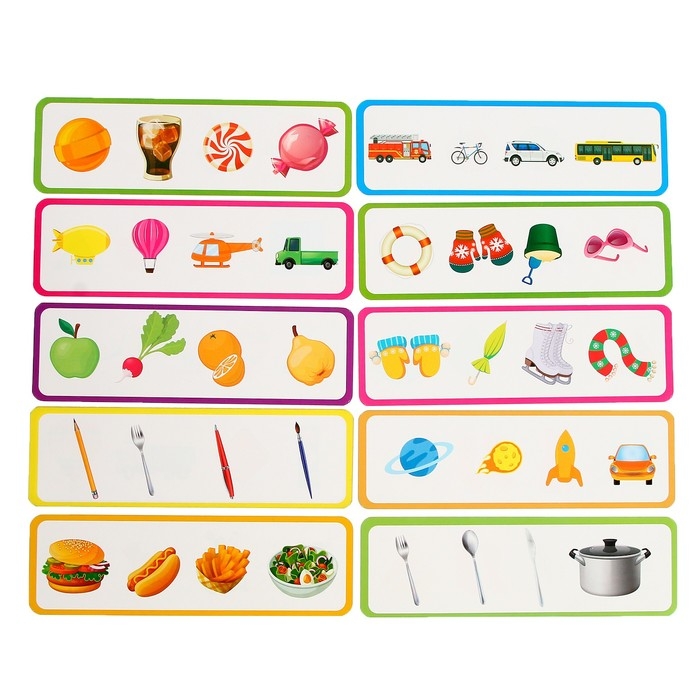 Развивающий набор &laquo;Логические ряды, найди лишнее&raquo;, с прозрачными карточками, уровень 2, по методике Монтессори