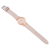 Часы наручные кварцевые женские, d-3.3 см, бежевые Часы наручные кварцевые женские, d-3.3 см, бежевые