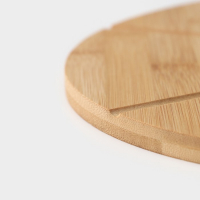 Доска для подачи пиццы Доляна, d=32 см, в комплекте с ножом, бамбук, нержавеющая сталь