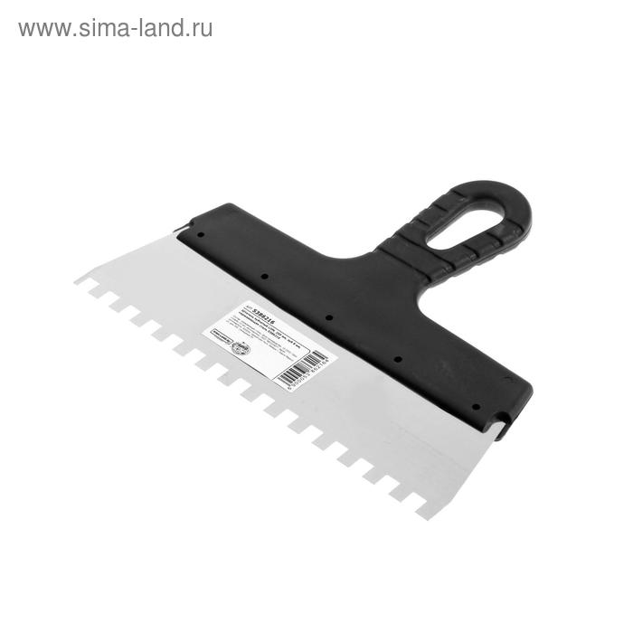 Шпатель зубчатый ЛОМ, 250 мм, зуб 8 мм, нержавеющая сталь