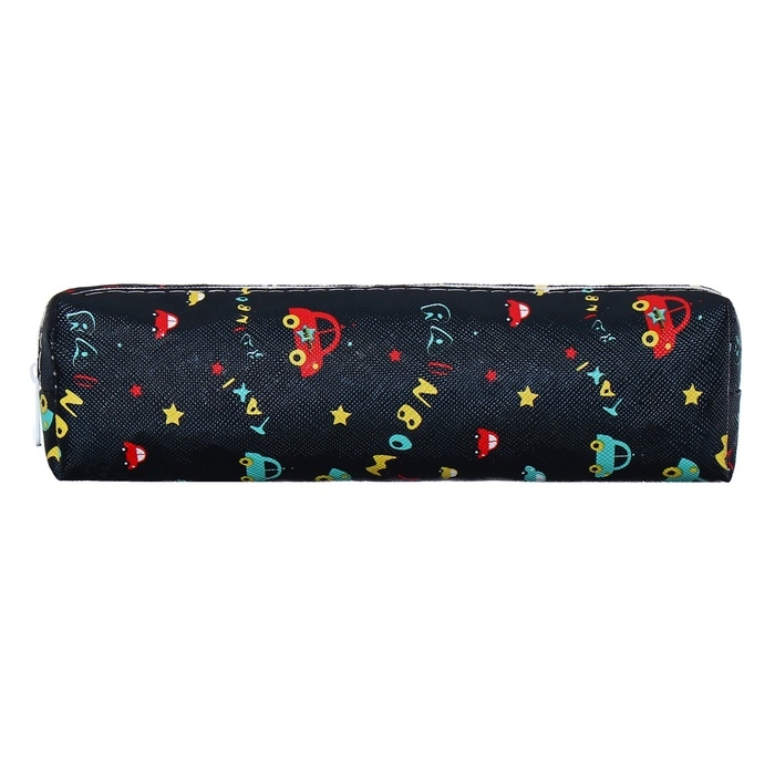 Пенал школьный на молнии Calligrata Пенал школьный на молнии Calligrata "Машинки", черный