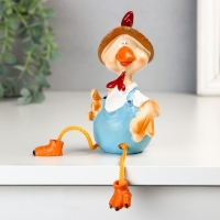 Сувенир полистоун "Курочка в косыночке/Петушок в шляпке" длинные ножки МИКС 21,5х10,5х8,5 см