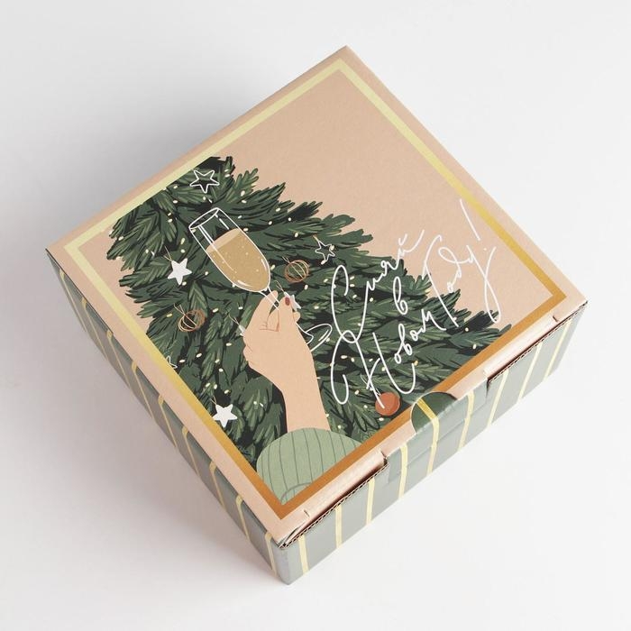 Коробка подарочная новогодняя складная &laquo;Сияй&raquo;, 15 х 15 х 7 см, Новый год