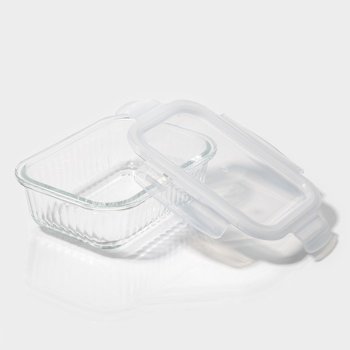 Контейнер для еды из жаропрочного стекла Доляна &laquo;Данте&raquo;, прямоугольный, 640 мл, 17&times;12,5&times;6,3 см