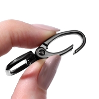 Карабин металлический, 45 &times; 30 мм / 25 &times; 2 мм, 10 шт, цвет чёрный