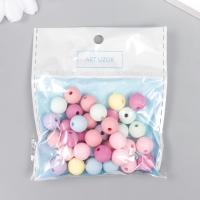Бусины для творчества пластик "Маршмеллоу" матовые набор 20 гр d=1 см