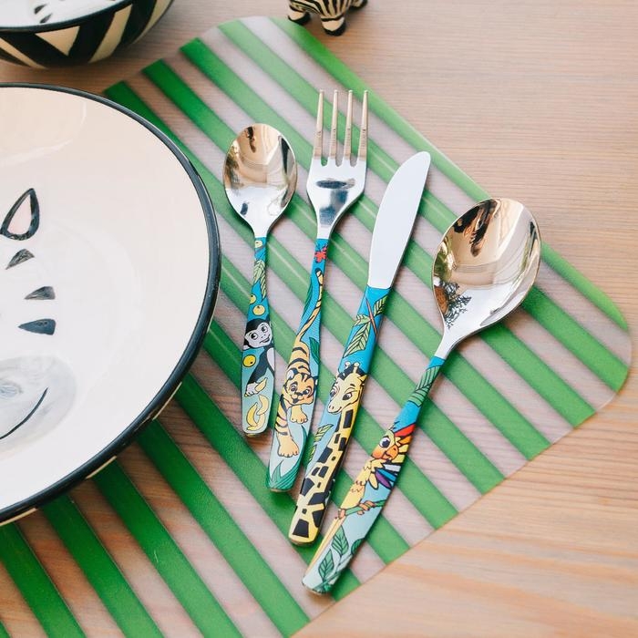 Набор 4-х предметный &laquo;Джунгли&raquo;, (М43), с деколью в картонной коробке с прозрачной крышкой