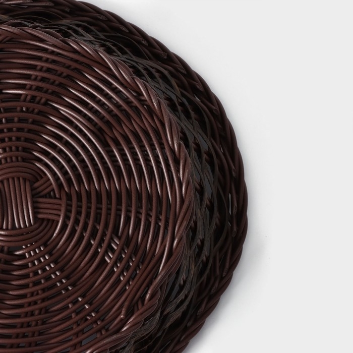 Корзинка для подачи Доляна &laquo;Древо&raquo;, 21&times;21&times;6,5 см, цвет коричневый