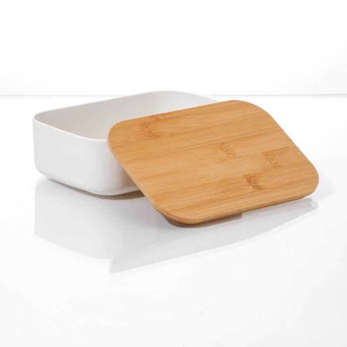 Контейнер для хранения с крышкой LaDо́m &laquo;Натурэль&raquo;, 17,5&times;12&times;5,5 см, цвет белый