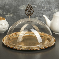 Тортовница с крышкой-клош, 31,5&times;23 см, цвет металла золотой