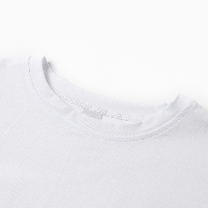 Футболка детская со спущенным плечом, цвет белый, рост 116 см