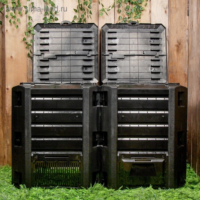 Компостер пластиковый Module, 800 л, с крышкой, 135 × 72 × 82,6 см, чёрный Компостер пластиковый Module, 800 л, с крышкой, 135 × 72 × 82,6 см, чёрный