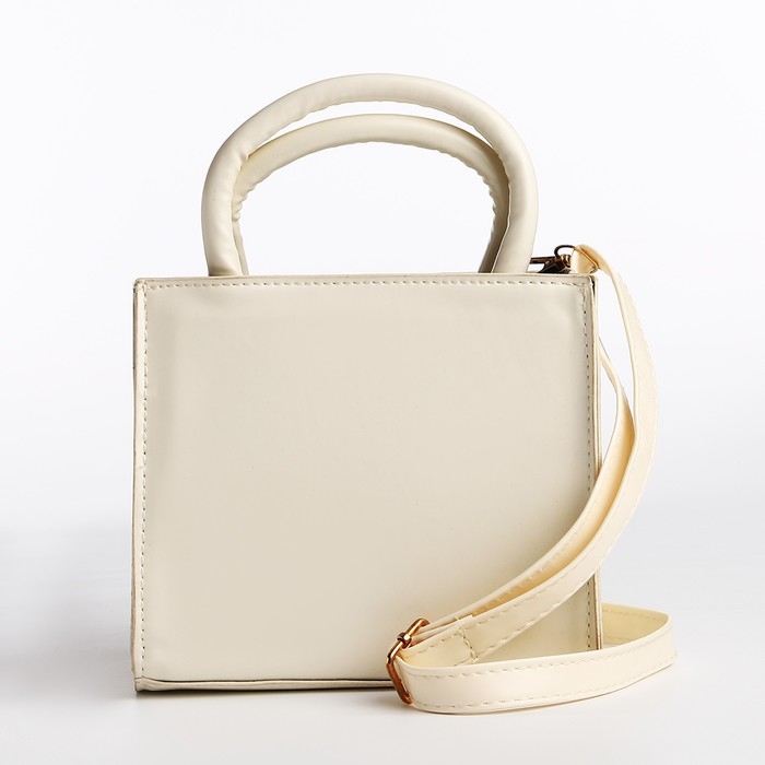 Сумка женская тоут на молнии, цвет молочный Сумка женская тоут на молнии, цвет молочный