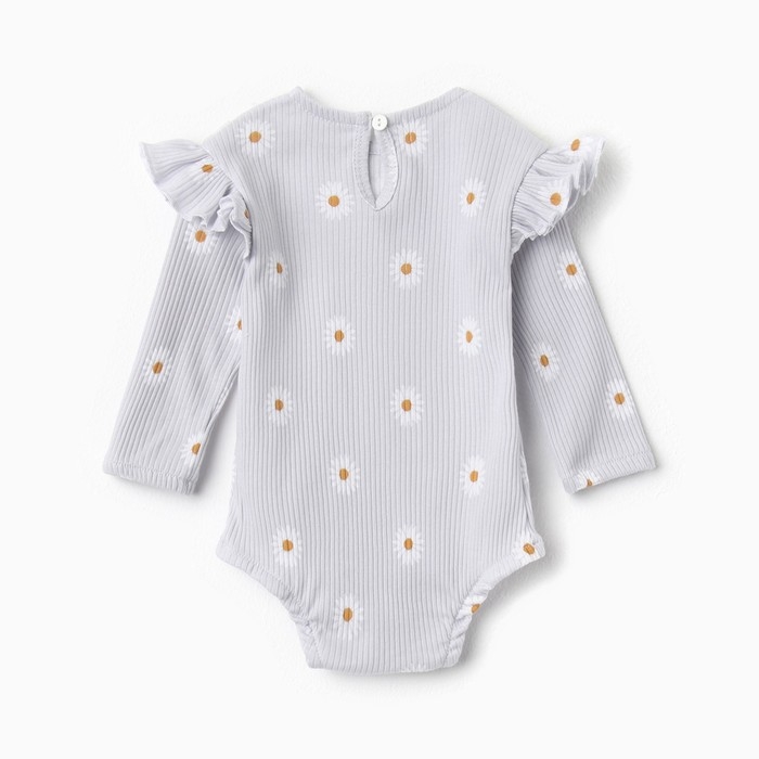 Боди с дл. рукавом Крошка Я Ромашка, рост 74-80 см, серый