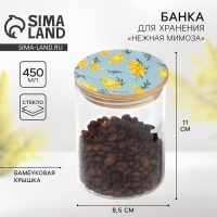 Банка для хранения сыпучих продуктов и круп &laquo;Нежная мимоза&raquo;, 450 мл