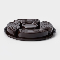 Менажница пластиковая одноразовая, d=26&times;4,2 см, 5 секций, дно, круглая, цвет коричневый