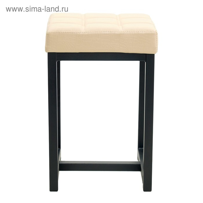 Табурет  "Лофт 4", Черный/молочная рептилия