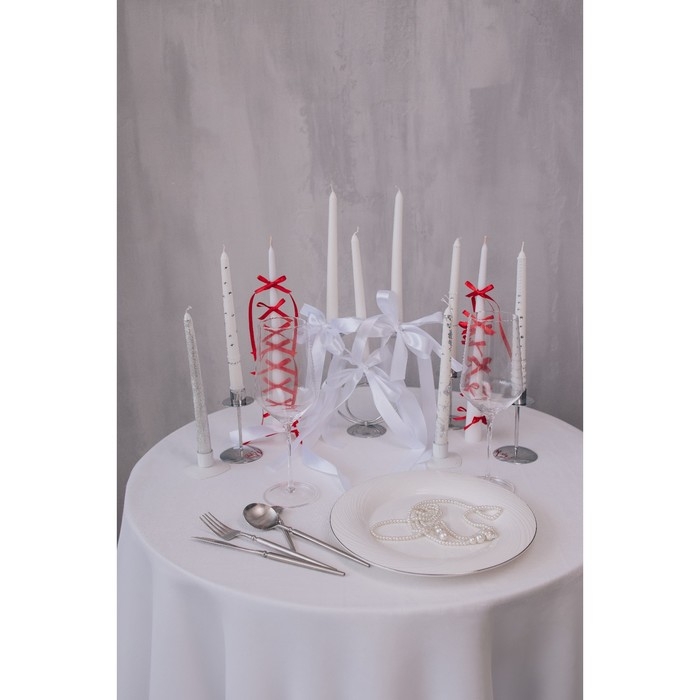 Набор Свечей античных, 2,2х 30 см, 4 штук, перламутровый металлик