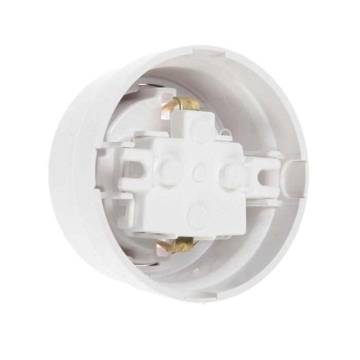 Розетка BYLECTRICA Ретро РА16-0202, 16А, одномест., наруж., с з/к, без крышки, IP20, белая Розетка BYLECTRICA Ретро РА16-0202, 16А, одномест., наруж., с з/к, без крышки, IP20, белая