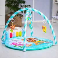 Развивающий коврик &laquo;Зимние игры&raquo;, с пианино, круглый, голубой