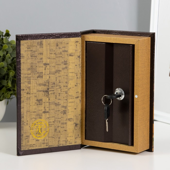 Сейф-книга дерево "Коллекция почтовых марок" кожзам 21х13х5 см