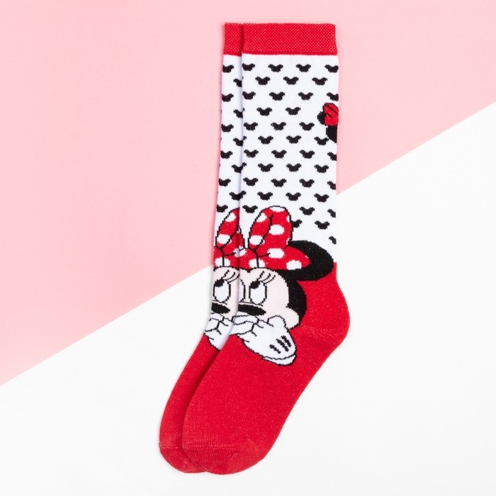 Гольфы Дисней &laquo;Минни Маус&raquo;, цвет белый/красный, 14-16 см